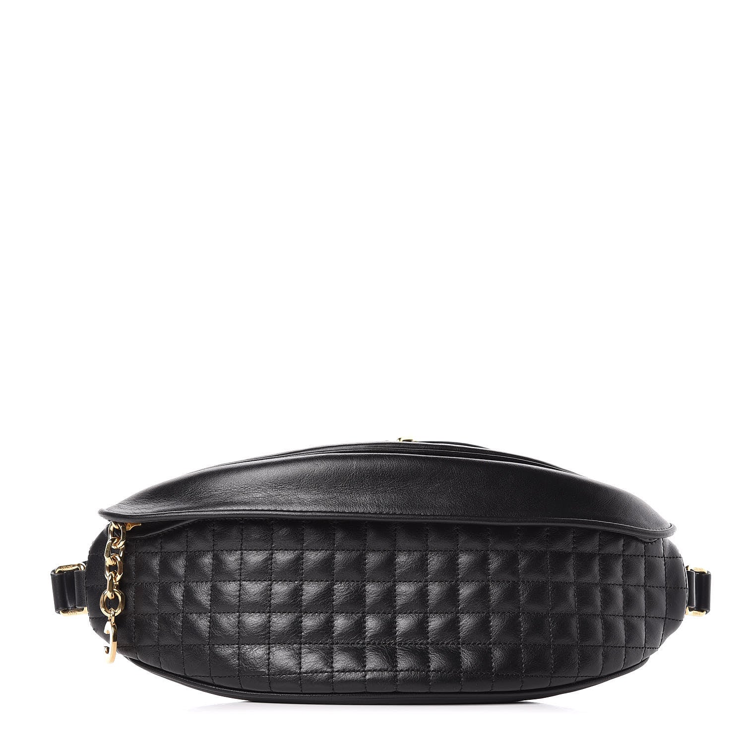 Celine Calfskin Quilted C Charm Belt Bag Black 1 of 10