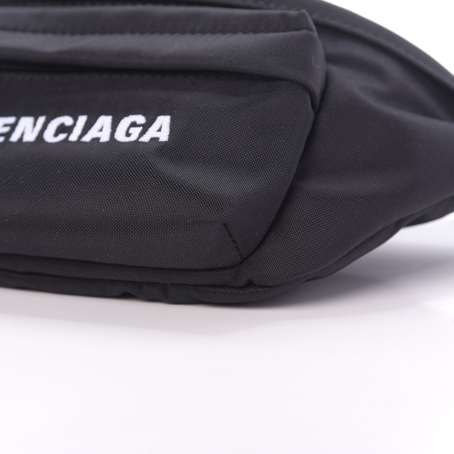Balenciaga Sport Nylon Logo Embroidered Wheel Belt Bag Black White 10 of 10
