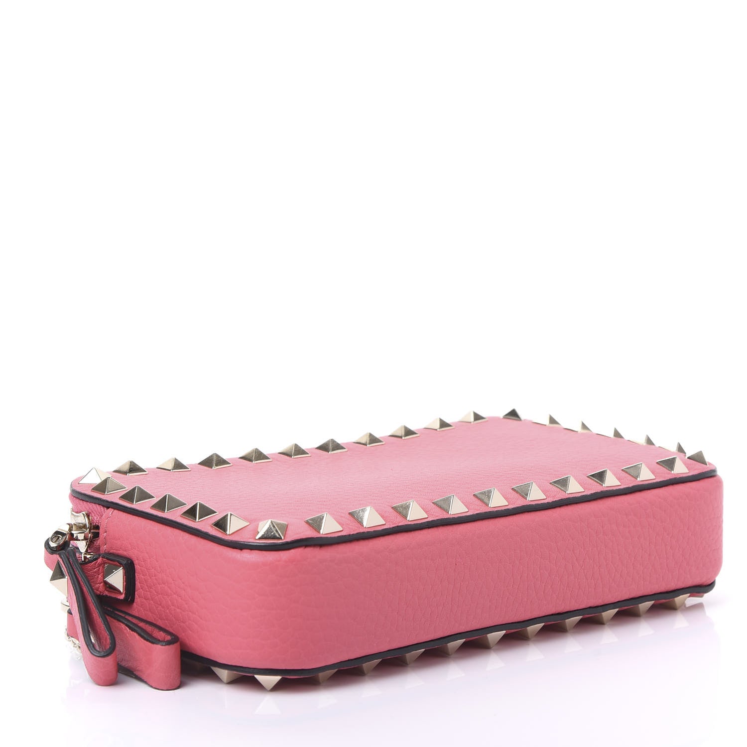 Valentino Garavani Pebbled Calfskin Rockstud Chain Pouch Shoulder Bag Shadow Pink 3 of 10