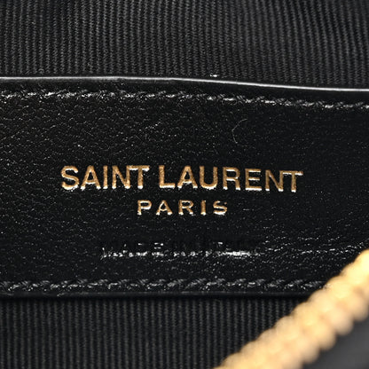 Saint Laurent Calfskin Matelasse Monogram Key Pouch Black 6 of 8