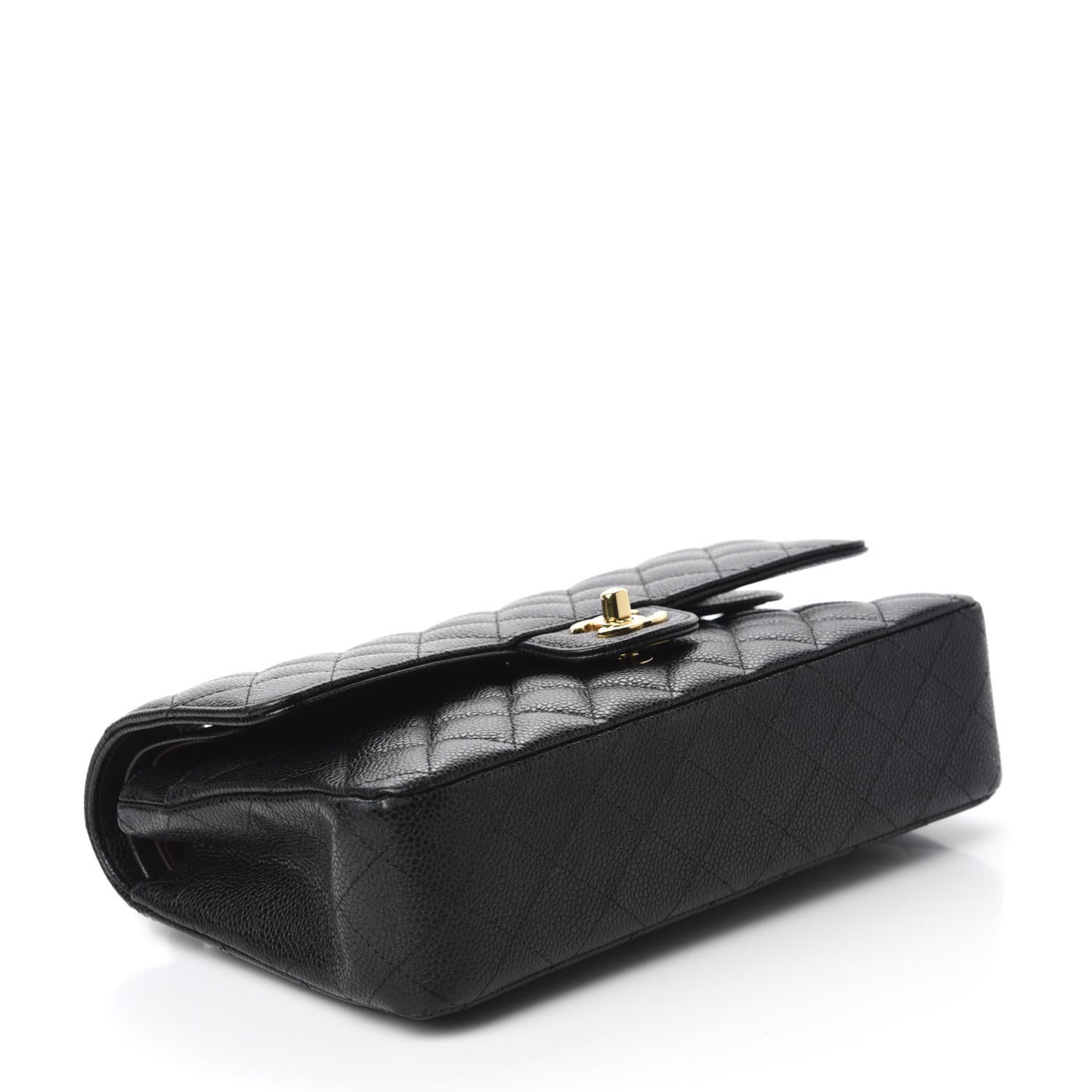 Caviar Quilted Medium Double Flap Black