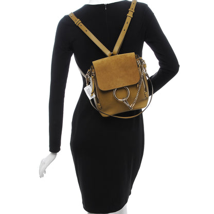 Chloe Suede Calfskin Small Faye Backpack Dark Khaki 3 of 8