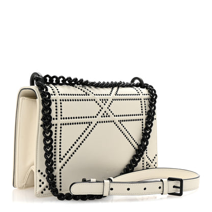 Christian Dior Ultra Matte Calfskin Studded Medium Diorama Flap Bag White Black 3 of 9