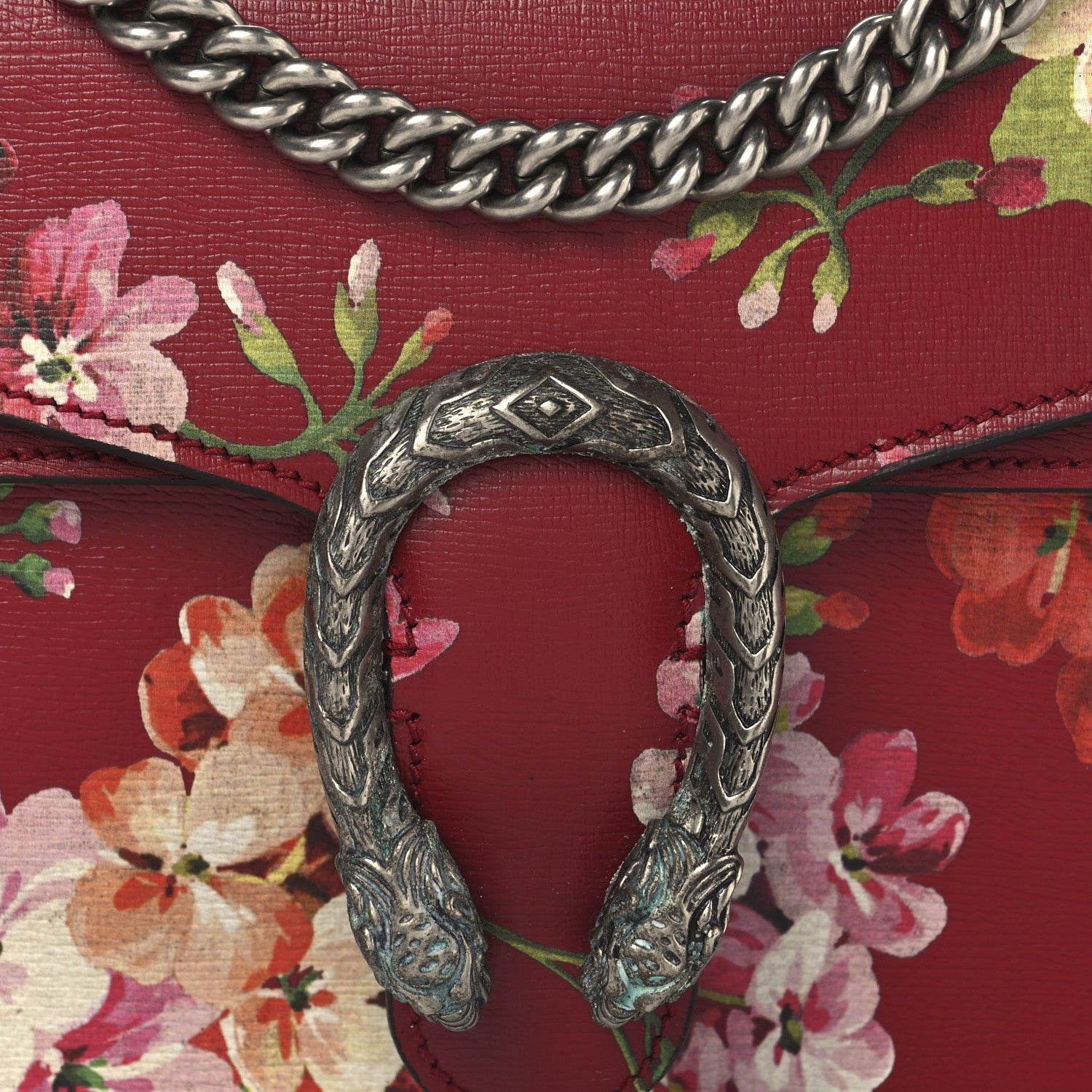 Gucci Calfskin Blooms Print Small Dionysus Shoulder Bag Romantic Cherry Multicolor 8 of 11