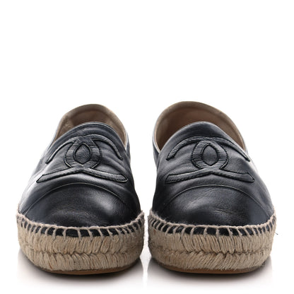 Chanel Lambskin CC Espadrilles 38 Black 2 of 11