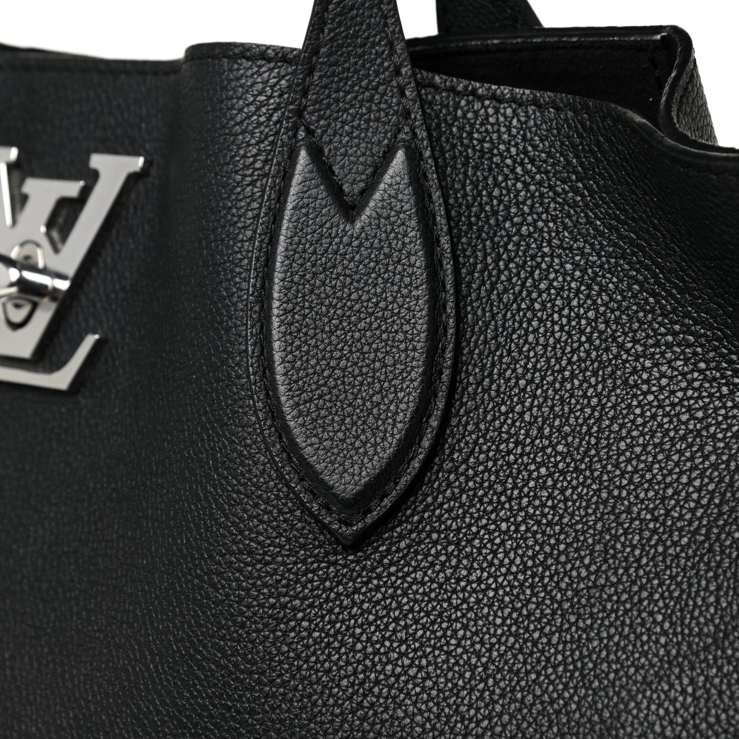 Calfskin Lockme Go Tote Black