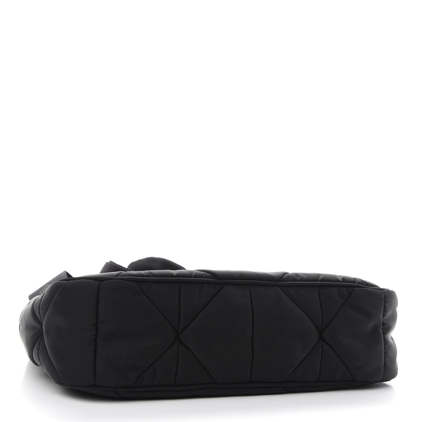 Re-Nylon Triangle Padded Patchwork Shoulder Bag Black
