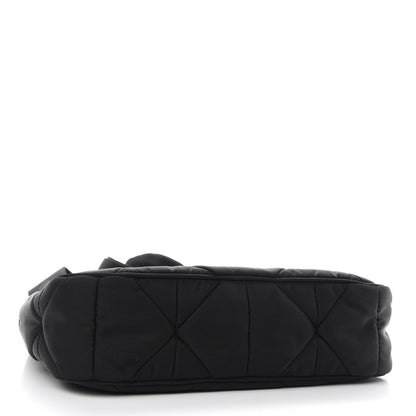 Prada Re-Nylon Triangle Padded Patchwork Shoulder Bag Black 4 of 9