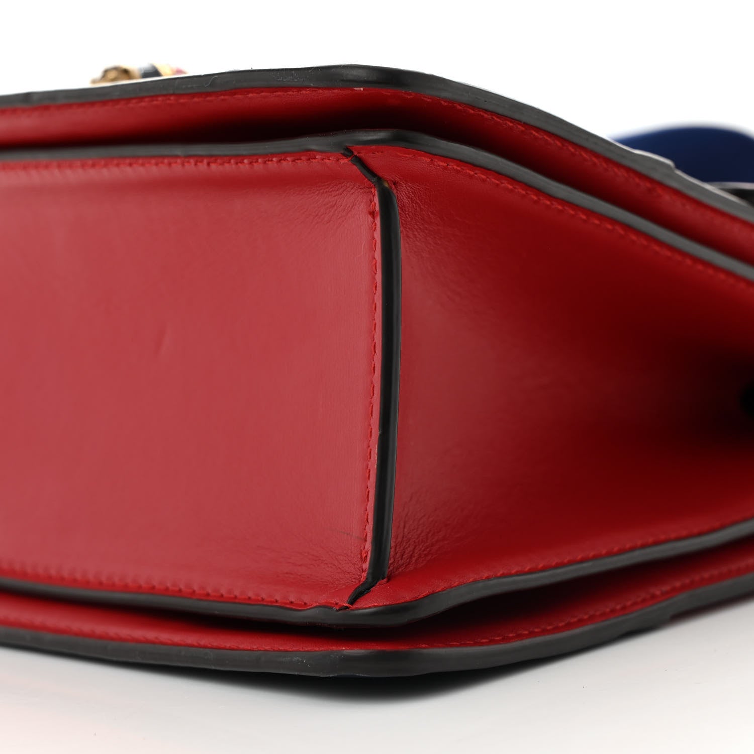 Gucci Calfskin Sylvie Web Small Queen Margaret Top Handle Bag Blue Agata Hibiscus Red Mystic White Sugar Pink 11 of 16