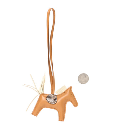 Hermes Milo Lambskin Lizard Touch Grigri Rodeo Horse Bag Charm PM Sesame Craie Desert 2 of 4