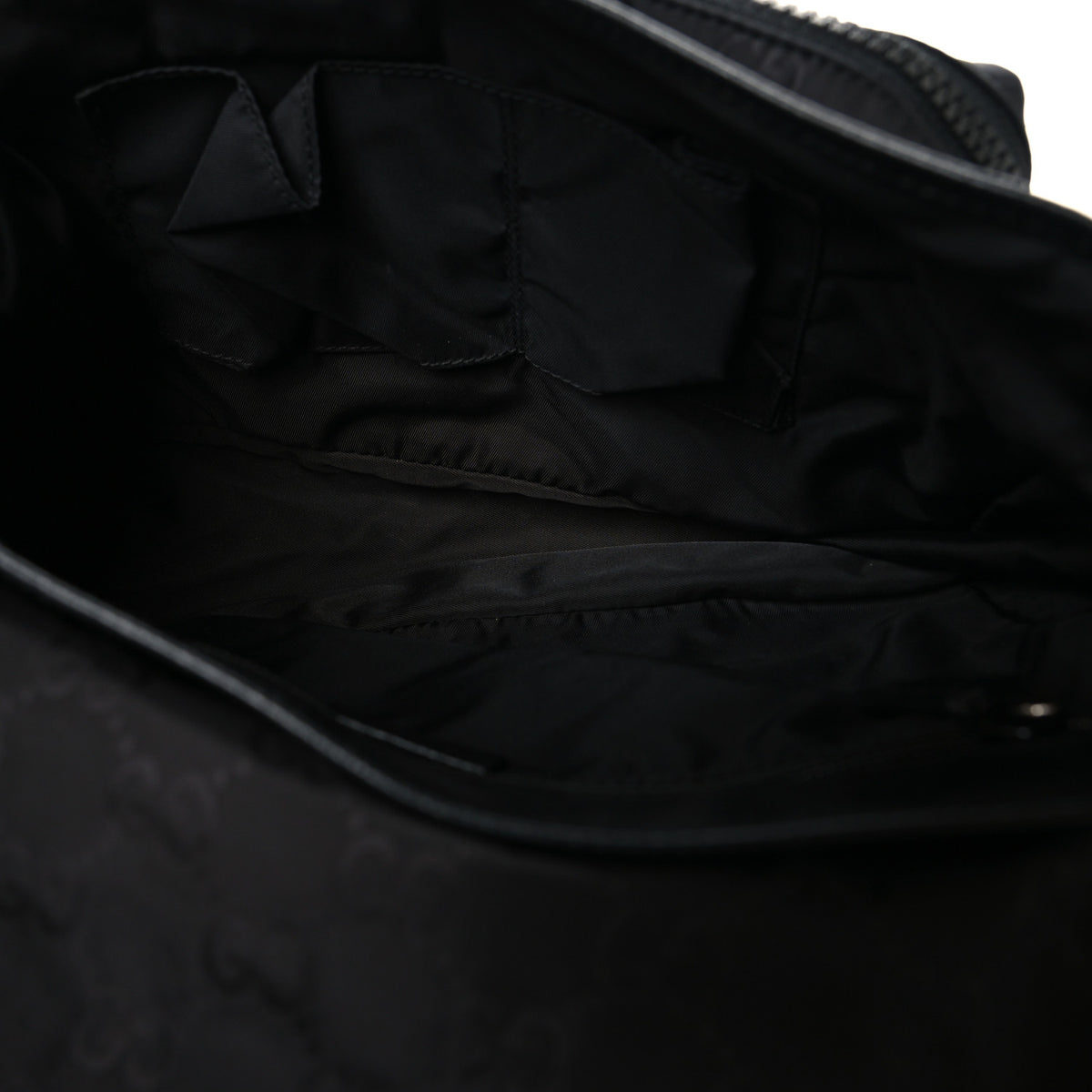 Nylon Monogram Double Buckle Flap Messenger Bag Black