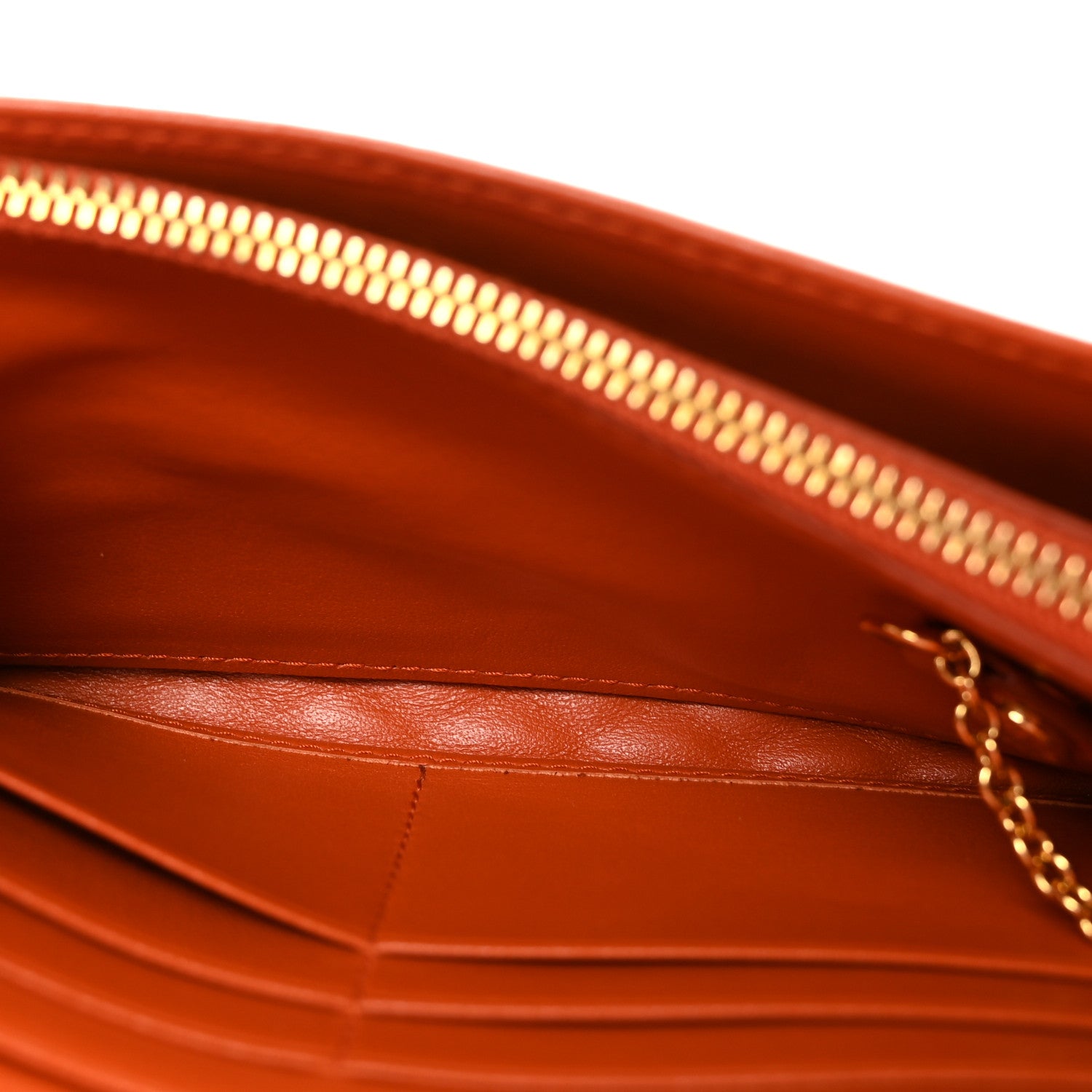 Prada Soft Calf Quilted Continental Flap Wallet Orange 6 of 7