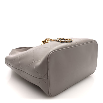 Chanel Calfskin Quilted Shopping Bag Dark Grey 4 of 10