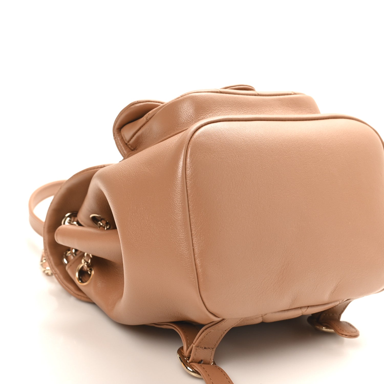 Chanel Quilted Small Duma Pockets Drawstring Backpack Light Brown 9 of 10
