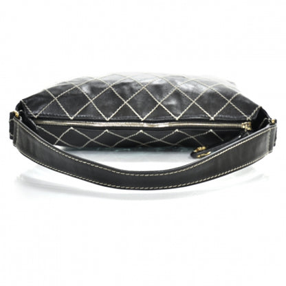 Chanel Leather Diamond Stitch Surpique Shoulder Bag Black 5 of 10