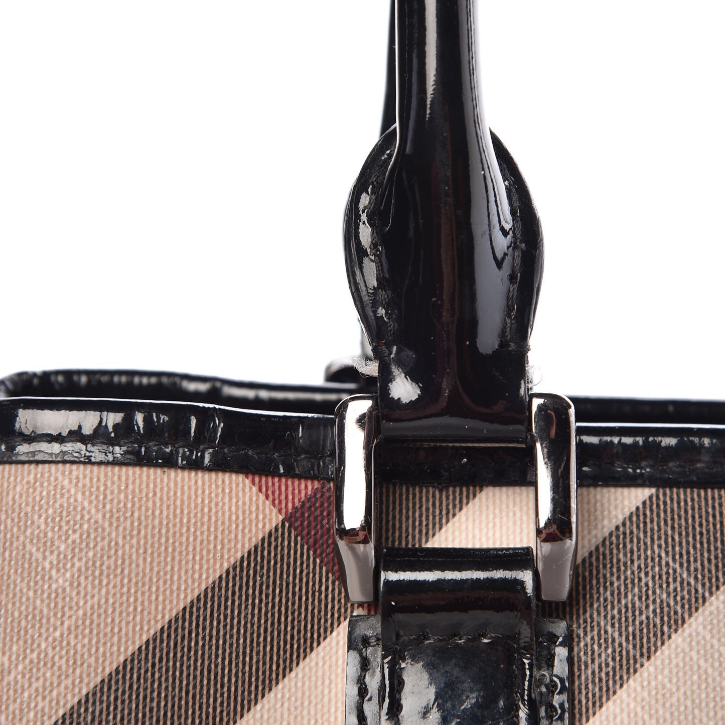 Patent Supernova Check Tote Black