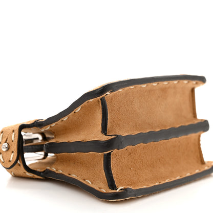 Fendi Goatskin Suede Snakeskin Nano Peekaboo Maxi Handle Satchel Radica Daisy Roccia 10 of 11