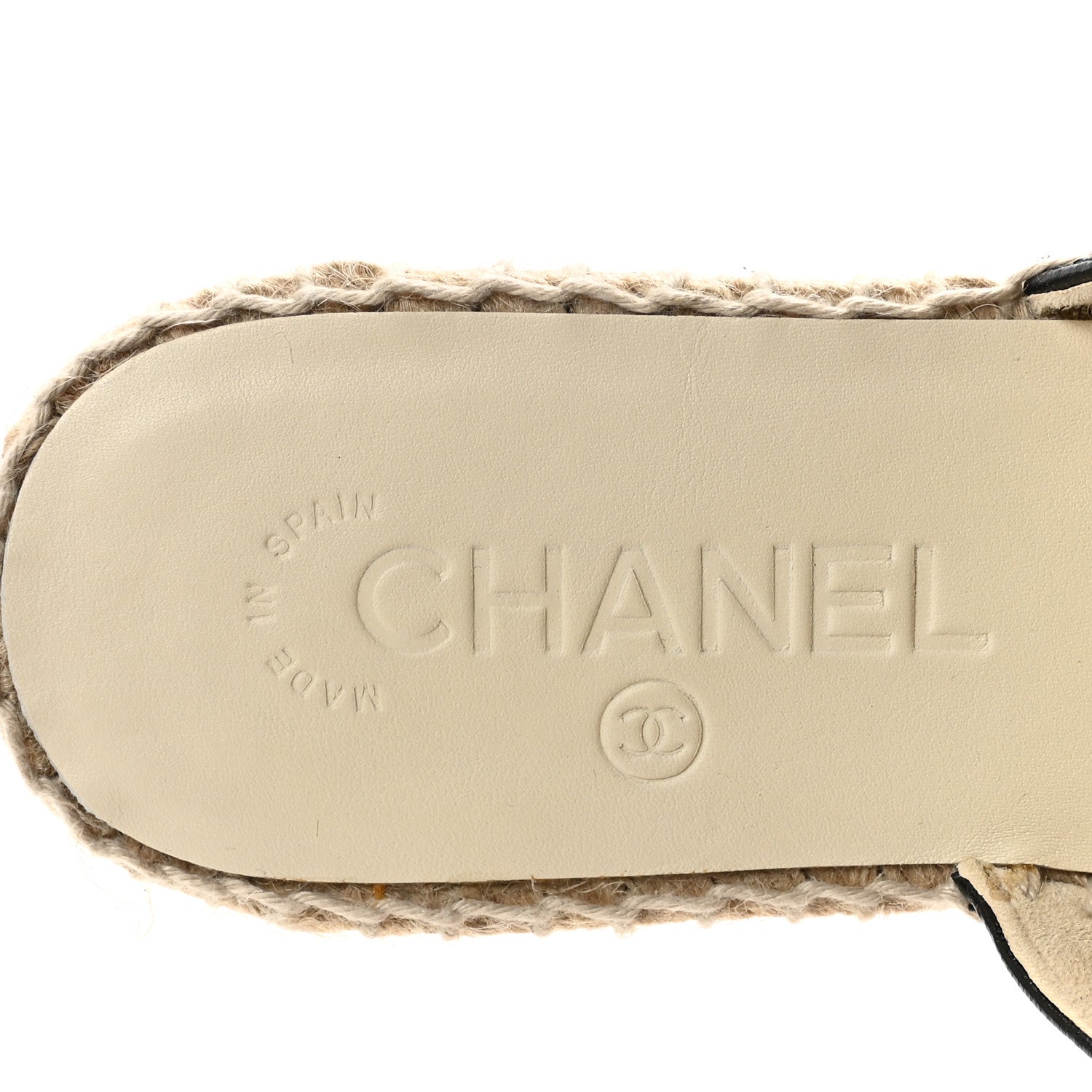 Chanel Iridescent Goatskin Patent CC Espadrille Mules 36 Black 8 of 10