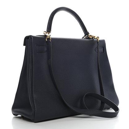 Hermes Togo Kelly Retourne 32 Bleu Nuit 2 of 10