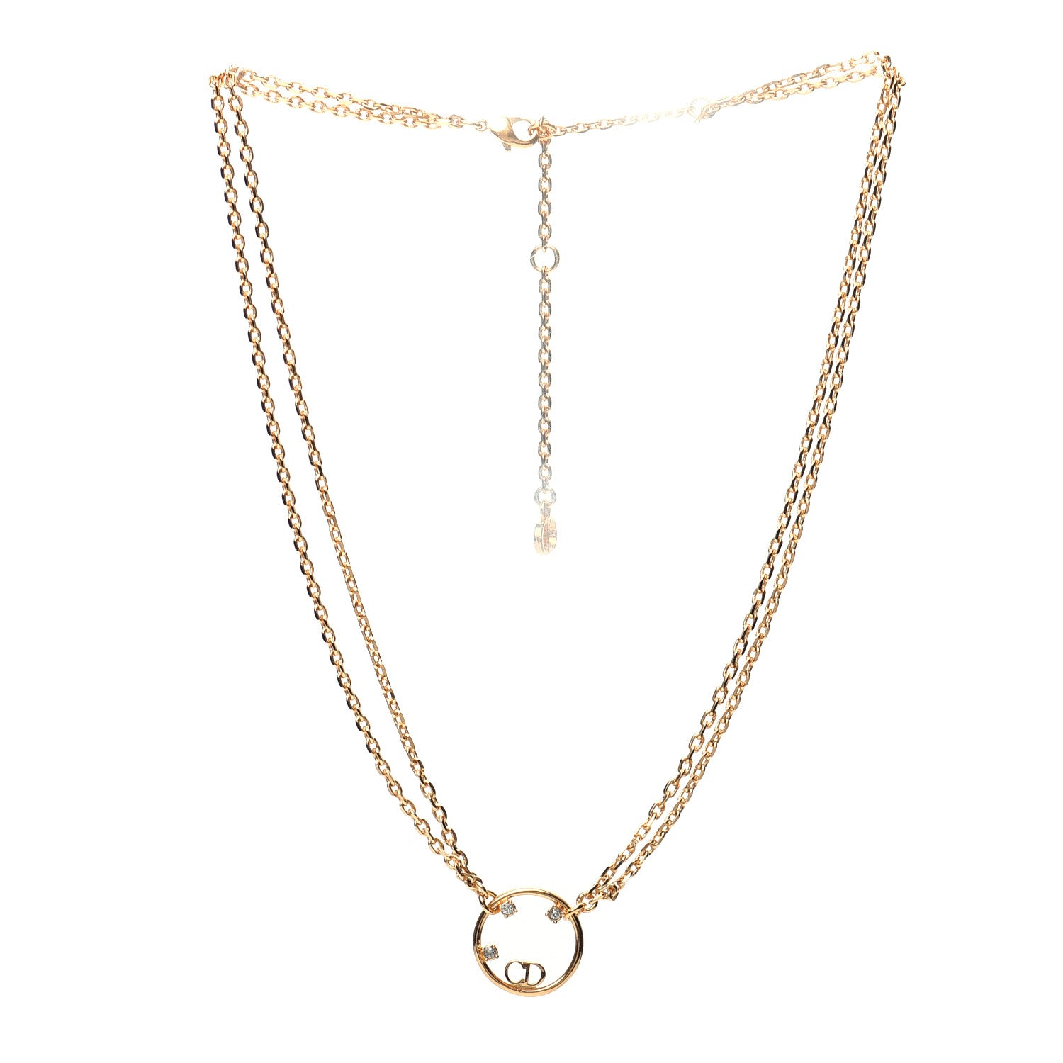 Christian Dior Metal Crystal CD Choker Gold 3 of 6