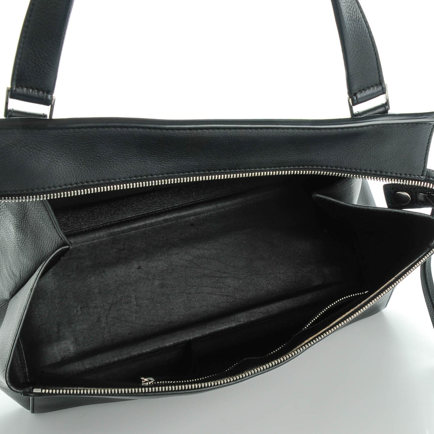 Grained Calfskin Large Edge Shoulder Bag Black