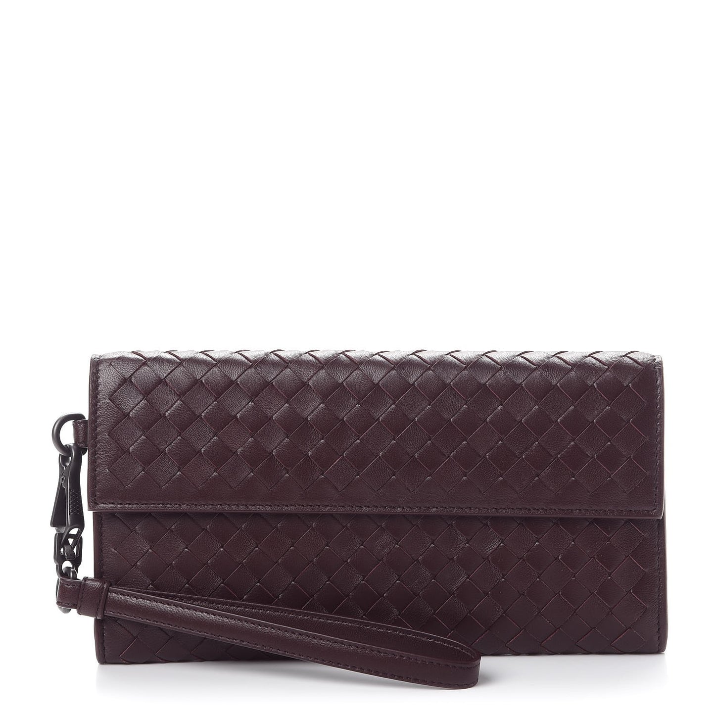 Nappa Intrecciato Continental Wallet Dark Barolo