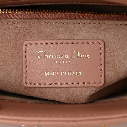 Christian Dior Lambskin Cannage Dragonfly Studs Small Lady Dior Rose Des Vents 6 of 10