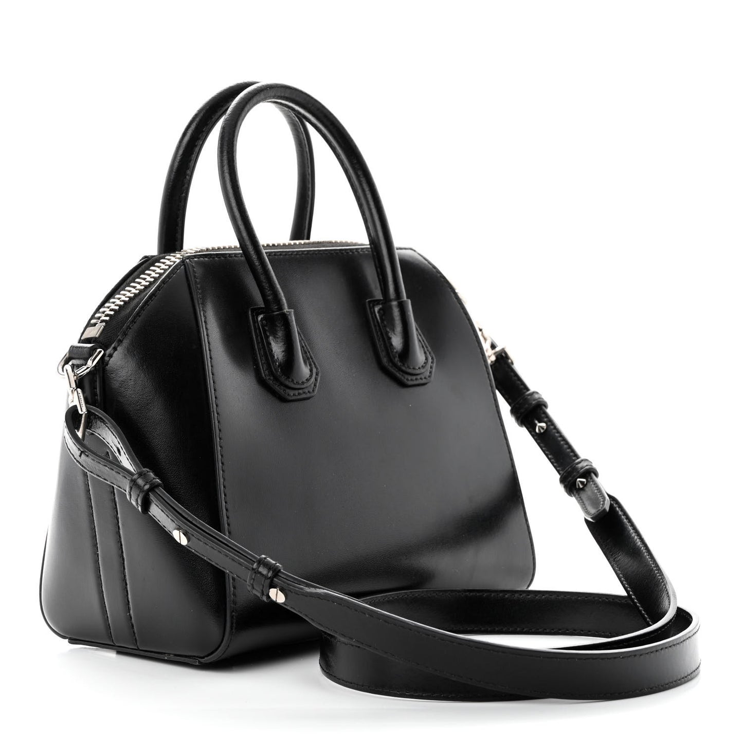 Shiny Lord Calfskin Mini Antigona Black