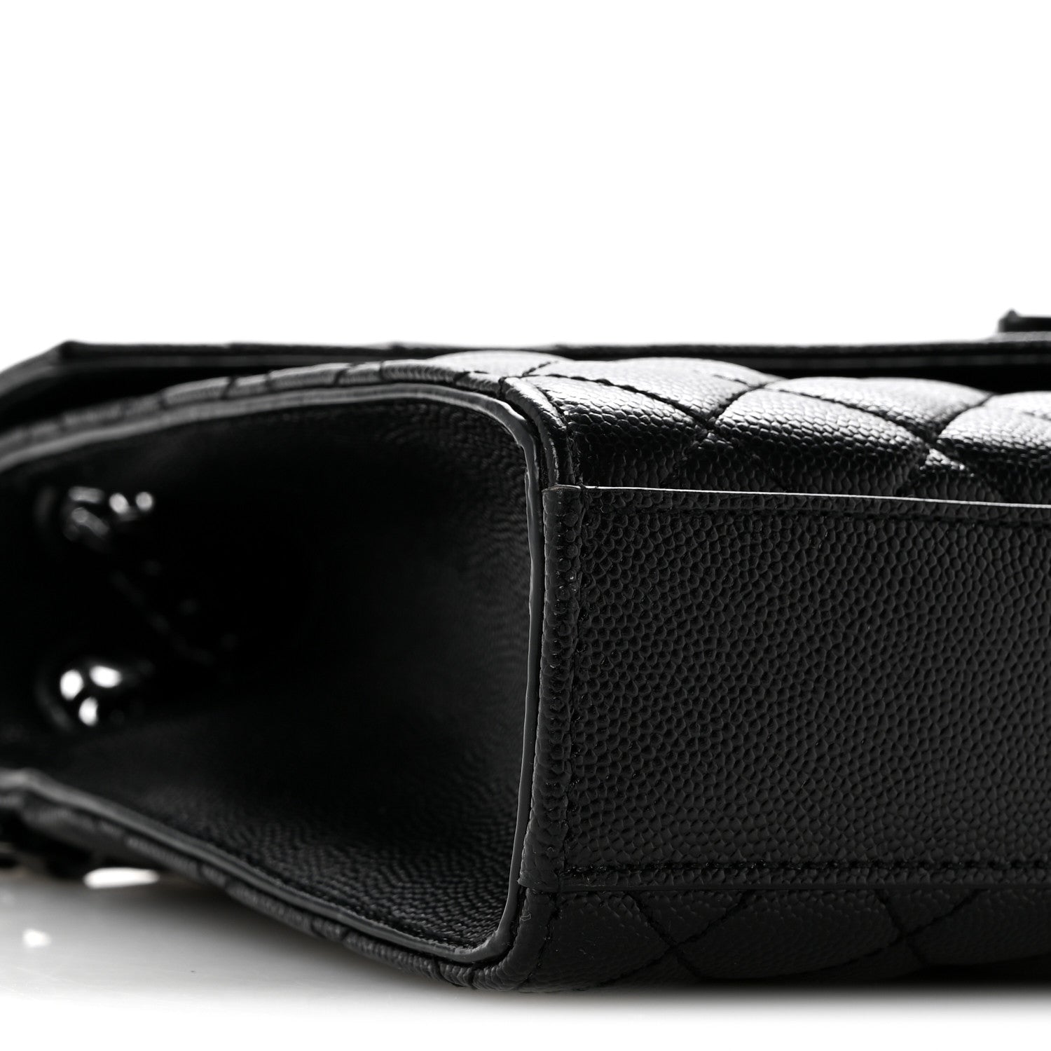 Saint Laurent Grain De Poudre Textured Mixed Matelasse Triquilt Medium Monogram Monochrome Satchel Black 8 of 12