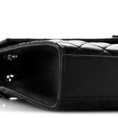 Saint Laurent Grain De Poudre Textured Mixed Matelasse Triquilt Medium Monogram Monochrome Satchel Black 8 of 12