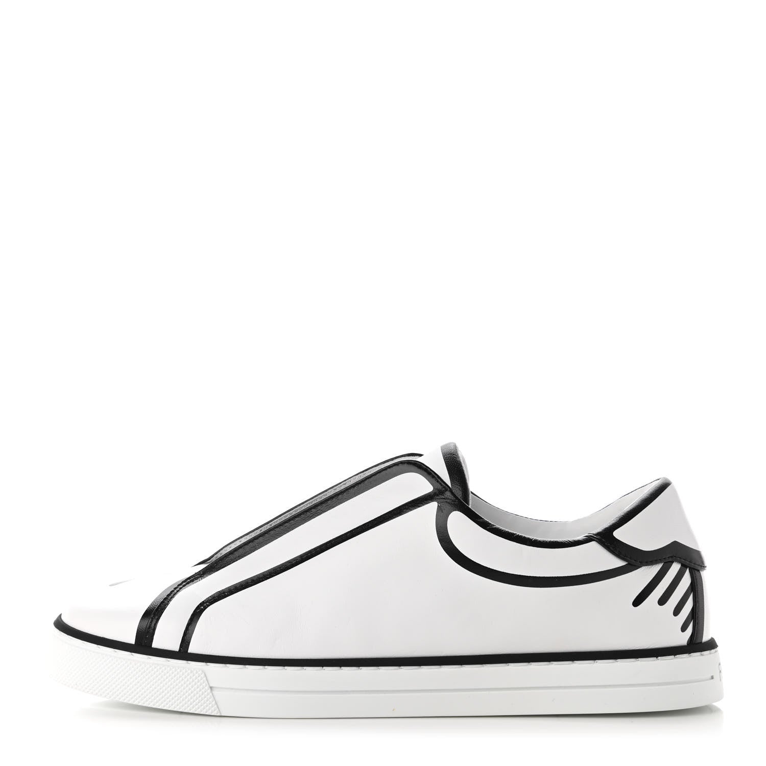 Fendi X JOSHUA VIDES Nappa Rockoclick Slip On Sneakers 36 Snow White Black 1 of 10