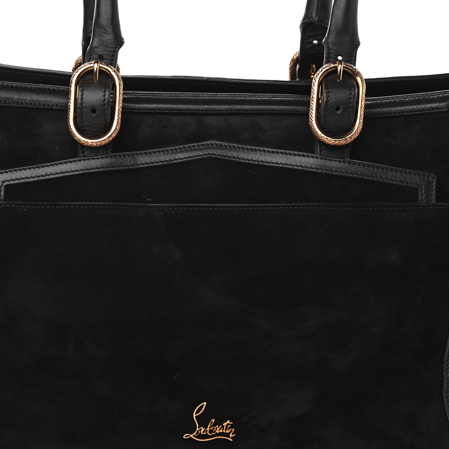 Suede Calfskin Farida Bowler Bag Black