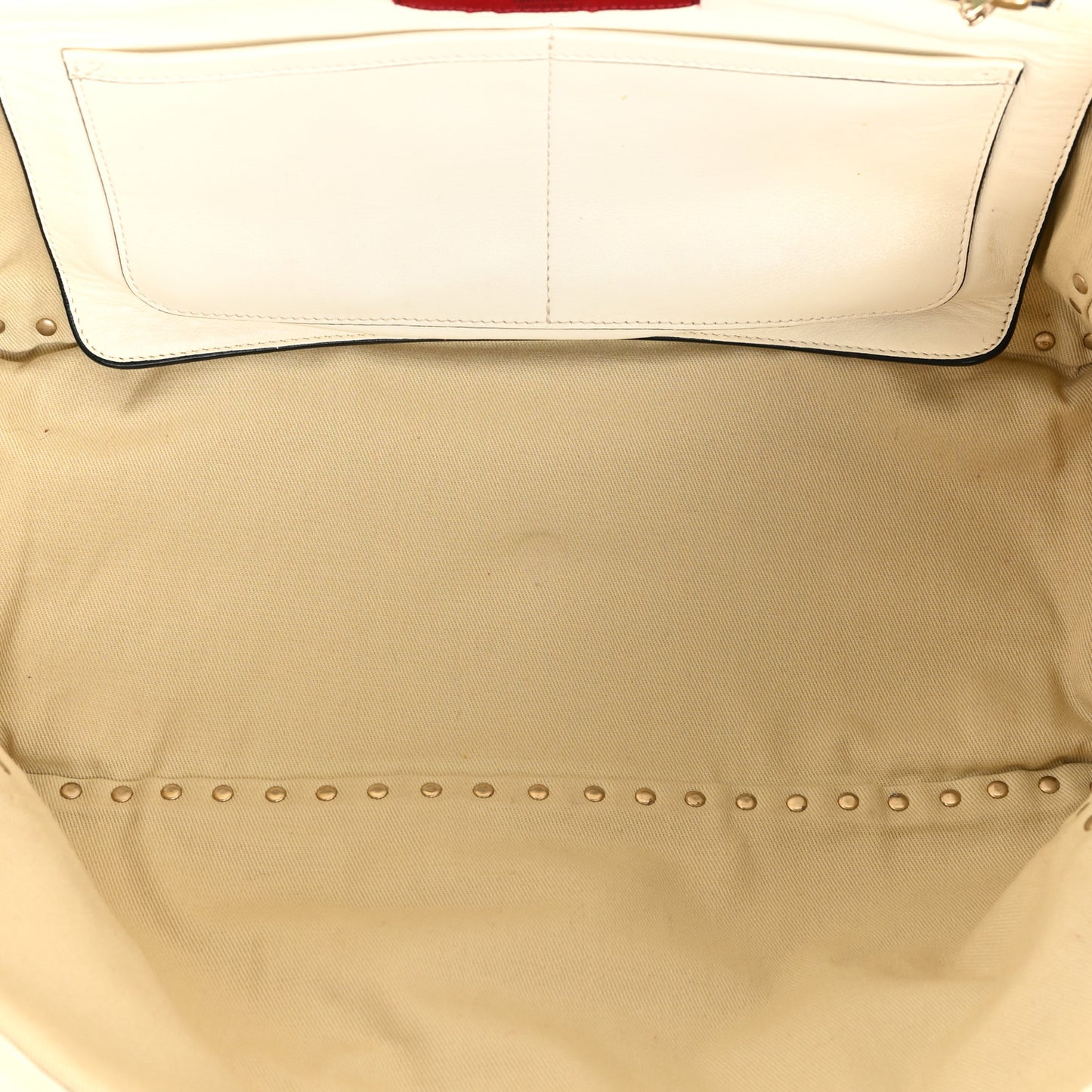 VALENTINO GARAVANI Vitello Medium Rockstud Tote Ivory