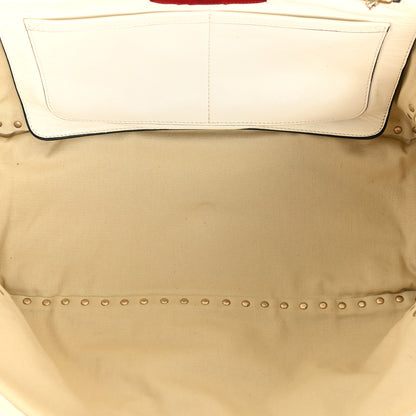 Valentino Garavani VALENTINO GARAVANI Vitello Medium Rockstud Tote Ivory 5 of 14