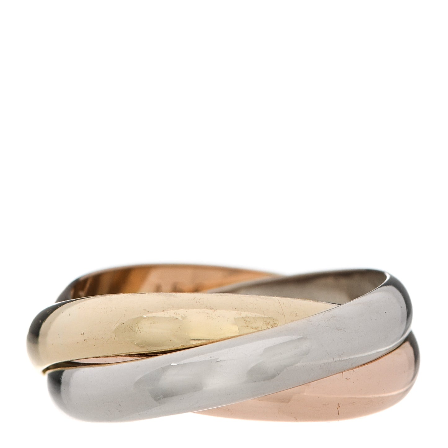 18K Pink Yellow White Gold Classic Les Must De Cartier Trinity Ring 54 6.75