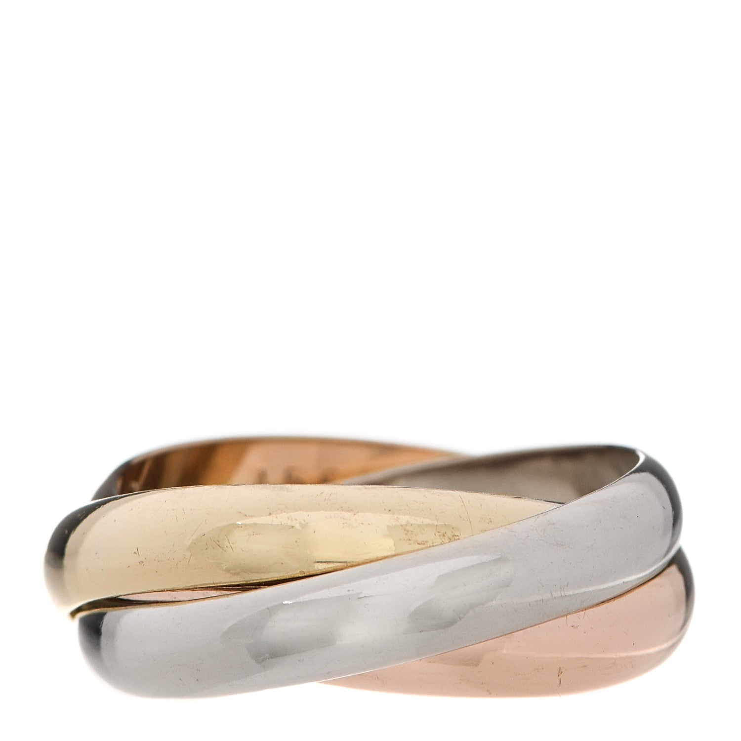 Cartier 18K Pink Yellow White Gold Classic Les Must De Cartier Trinity Ring 54 6.75 3 of 6