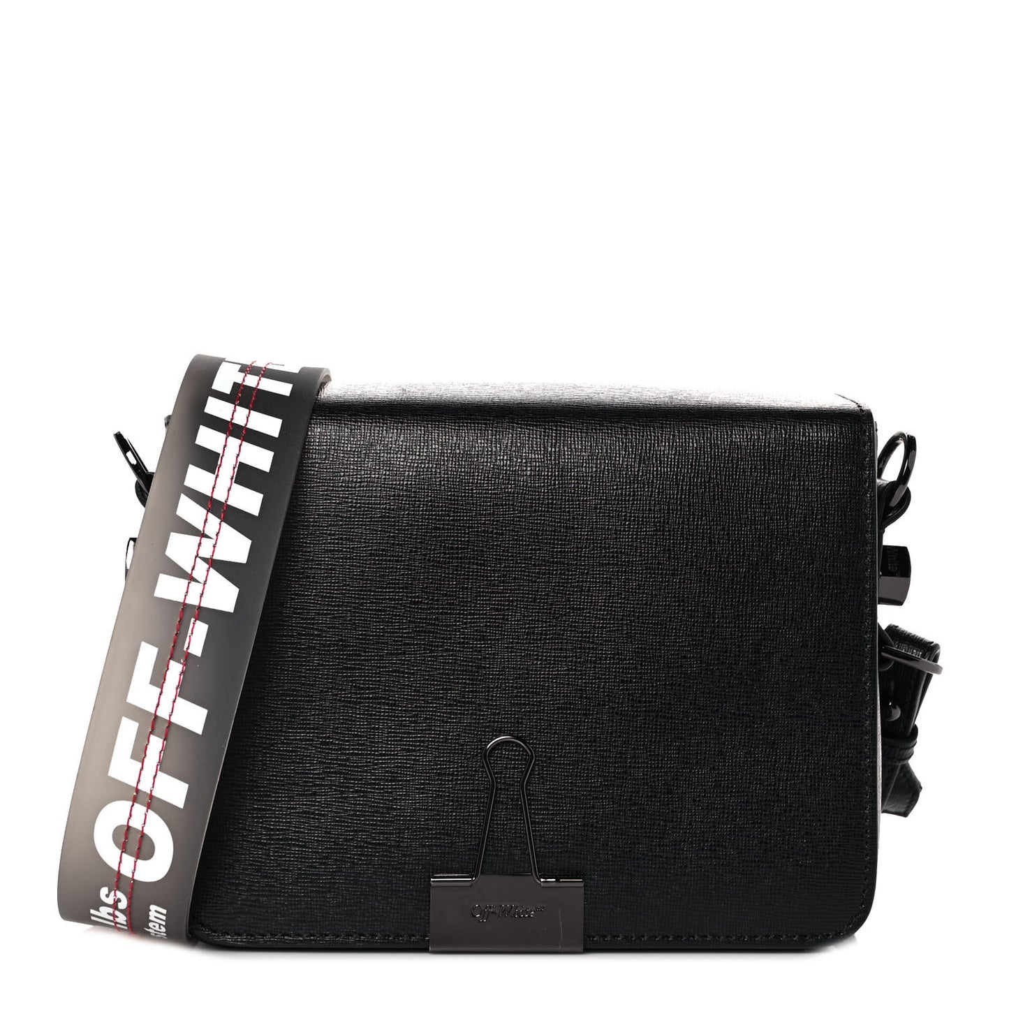 Calfskin Binder Clip Bag Black
