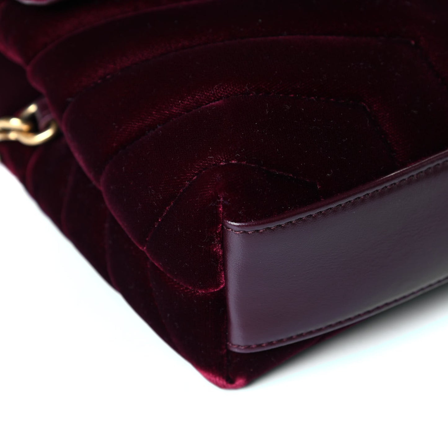 Velvet Y Quilted Monogram Toy Loulou Crossbody Bag French Burgundy