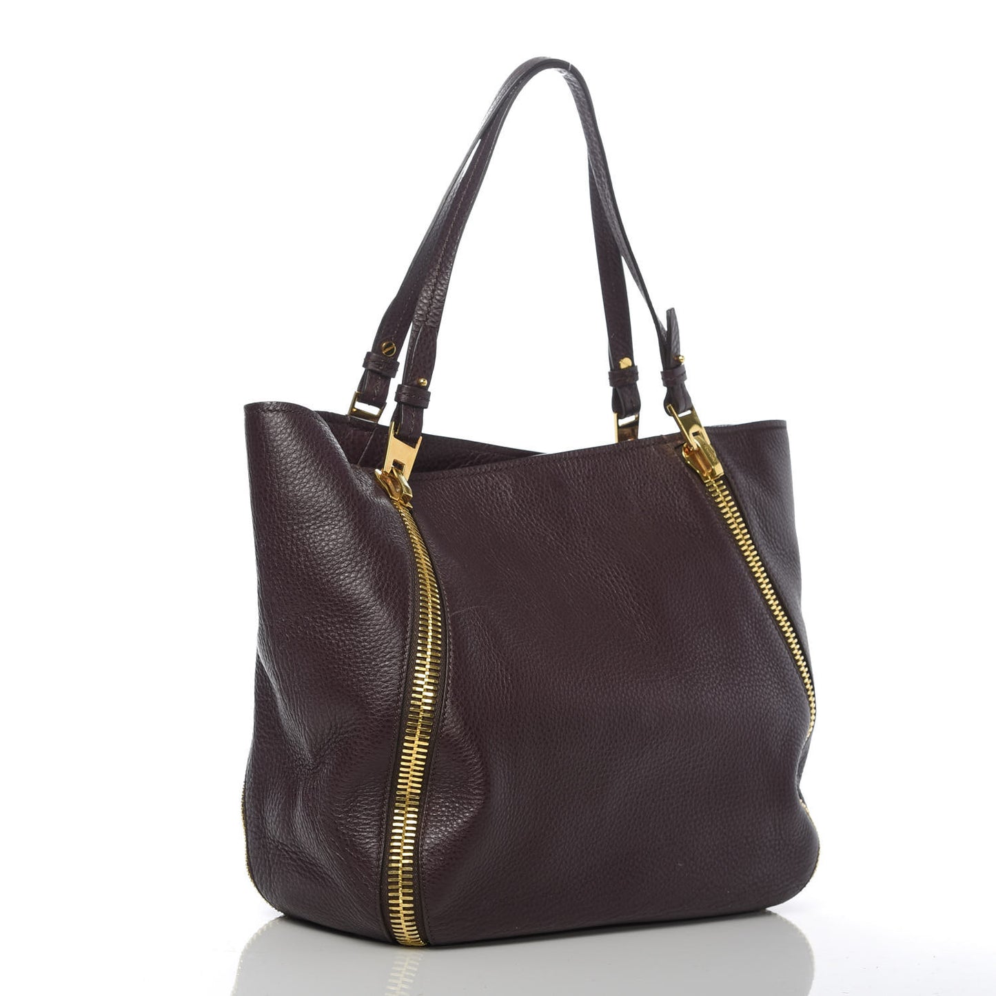 Grained Calfskin Sedgwick Medium Zipper Tote Wine