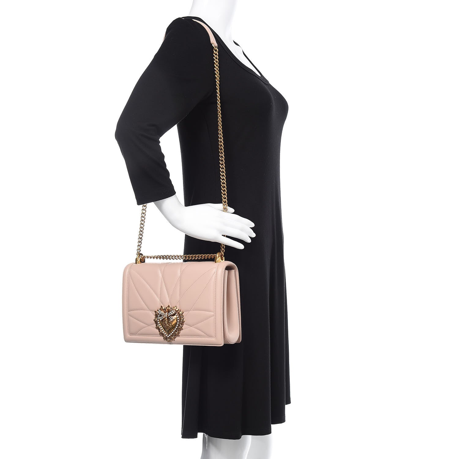 Dolce & Gabbana Calfskin Large Devotion Bag Pale Pink 2 of 12