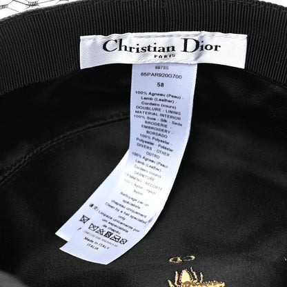 Christian Dior Calfskin Paris Revolution Cap With Veil 58 Black 8 of 11