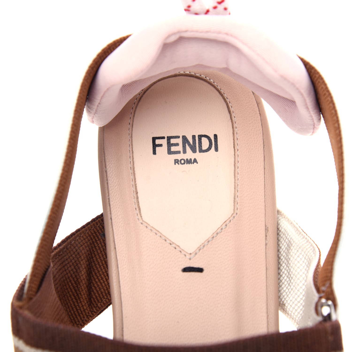 Fendi Technical Mesh FF Colibri Slingback Ballerina Flats 39 Tobacco Moro Camelia Beige Caramello 8 of 11