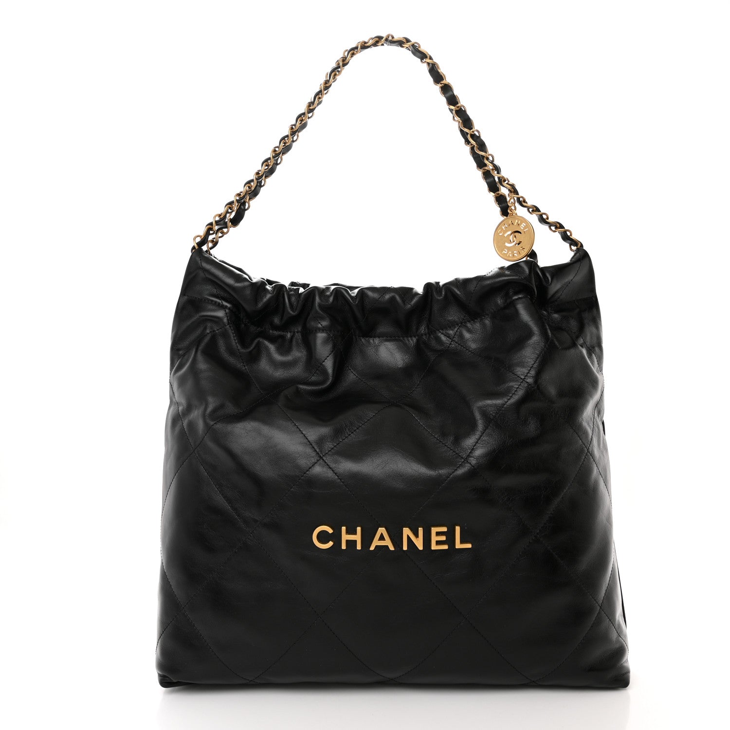 Chanel Shiny Calfskin Quilted Chanel 22 Black 3 of 12