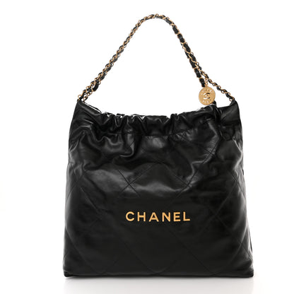 Chanel Shiny Calfskin Quilted Chanel 22 Black 3 of 12