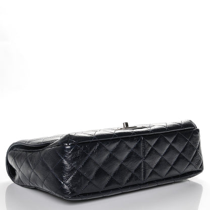 Chanel Crinkled Patent Jumbo Flap Dark Navy 4 of 7
