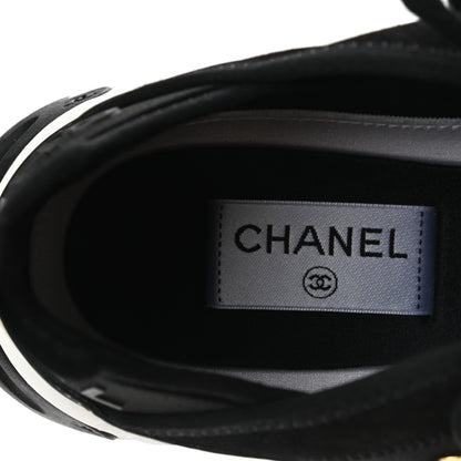 Chanel Velvet Calfskin Mixed Fibers CC Sneakers 38.5 Black 7 of 9