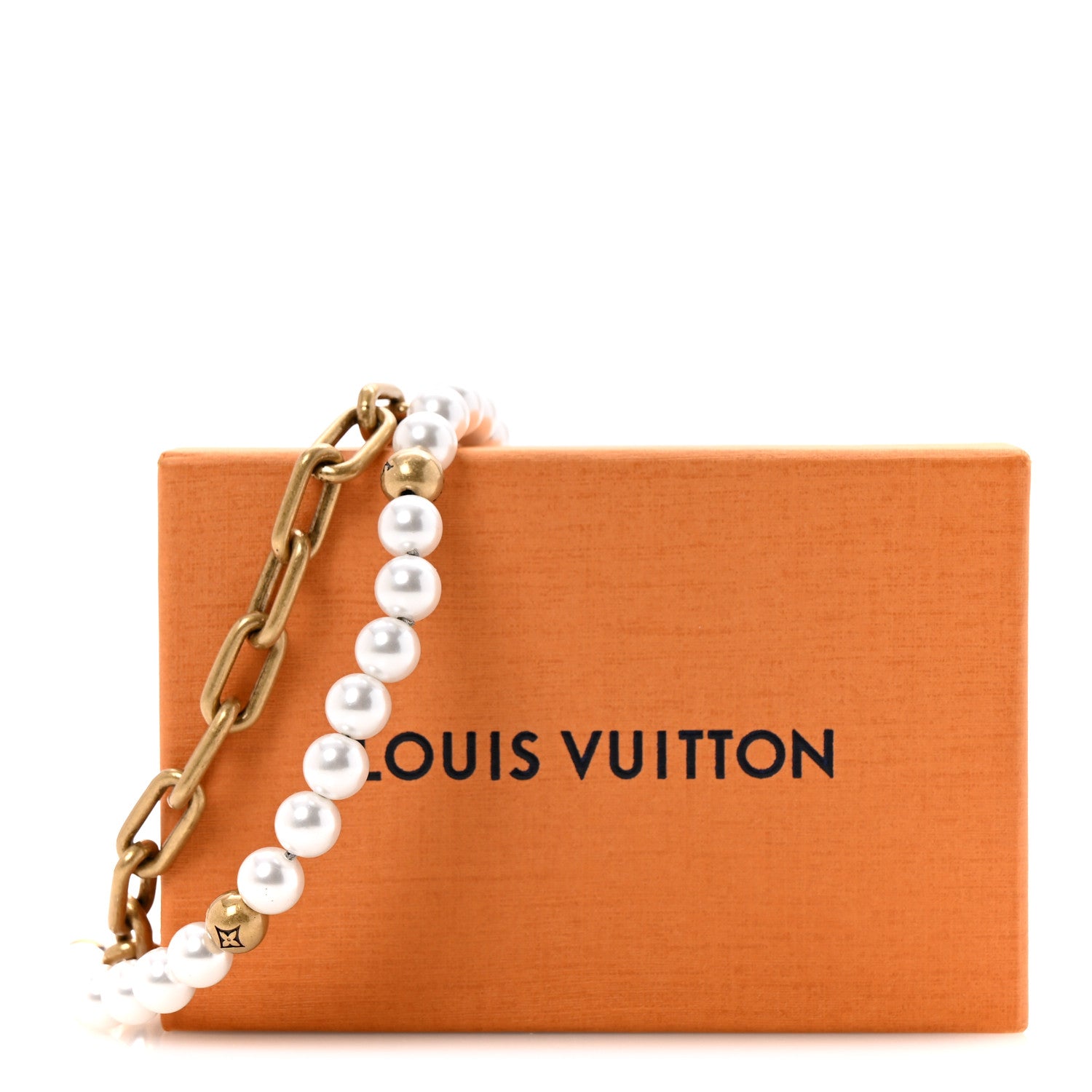 Louis Vuitton Chain Belt Pearls Bag Charm Gold 9 of 10