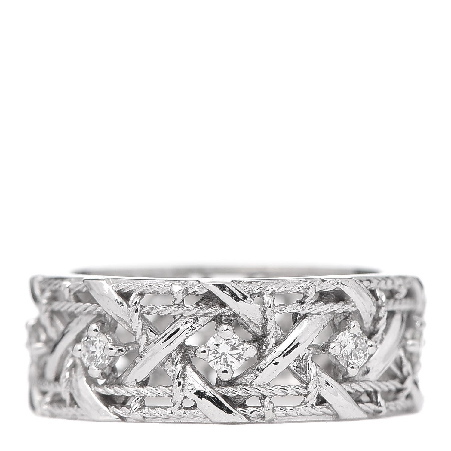 Christian Dior 18K White Gold Diamond My Dior Ring 50 5.25 1 of 4