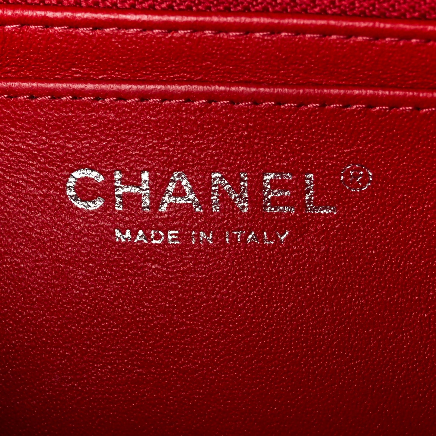 Lambskin Quilted Mini Rectangular Flap Red