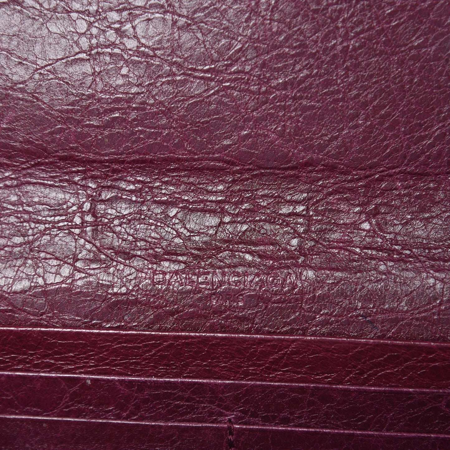 Agneau Classic Silver Hardware Money Wallet Violet Prune